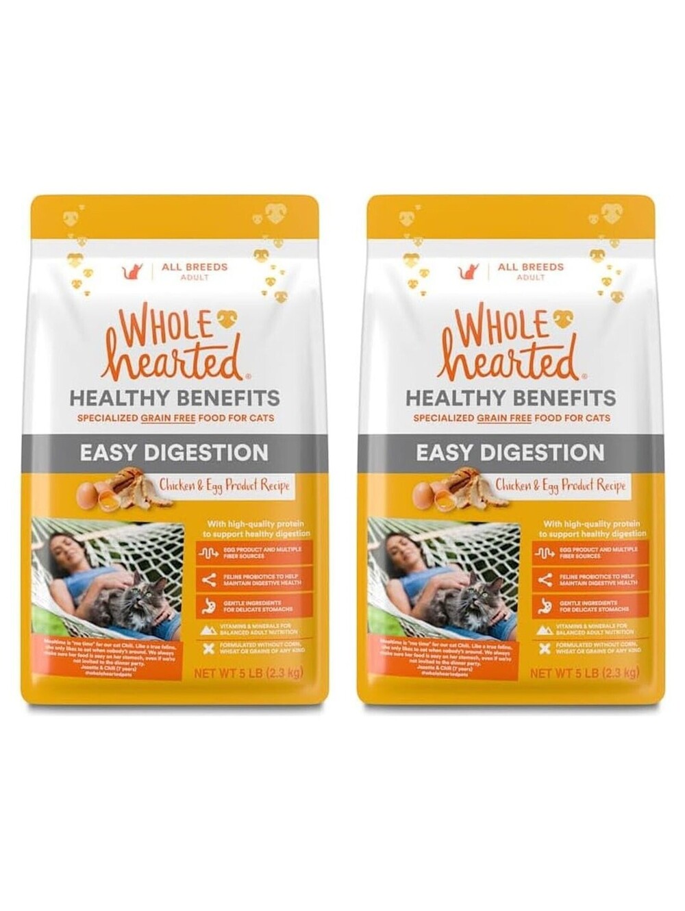 Wholehearted Easy Digestion 2 of 5lb Bags Dry Cat Food